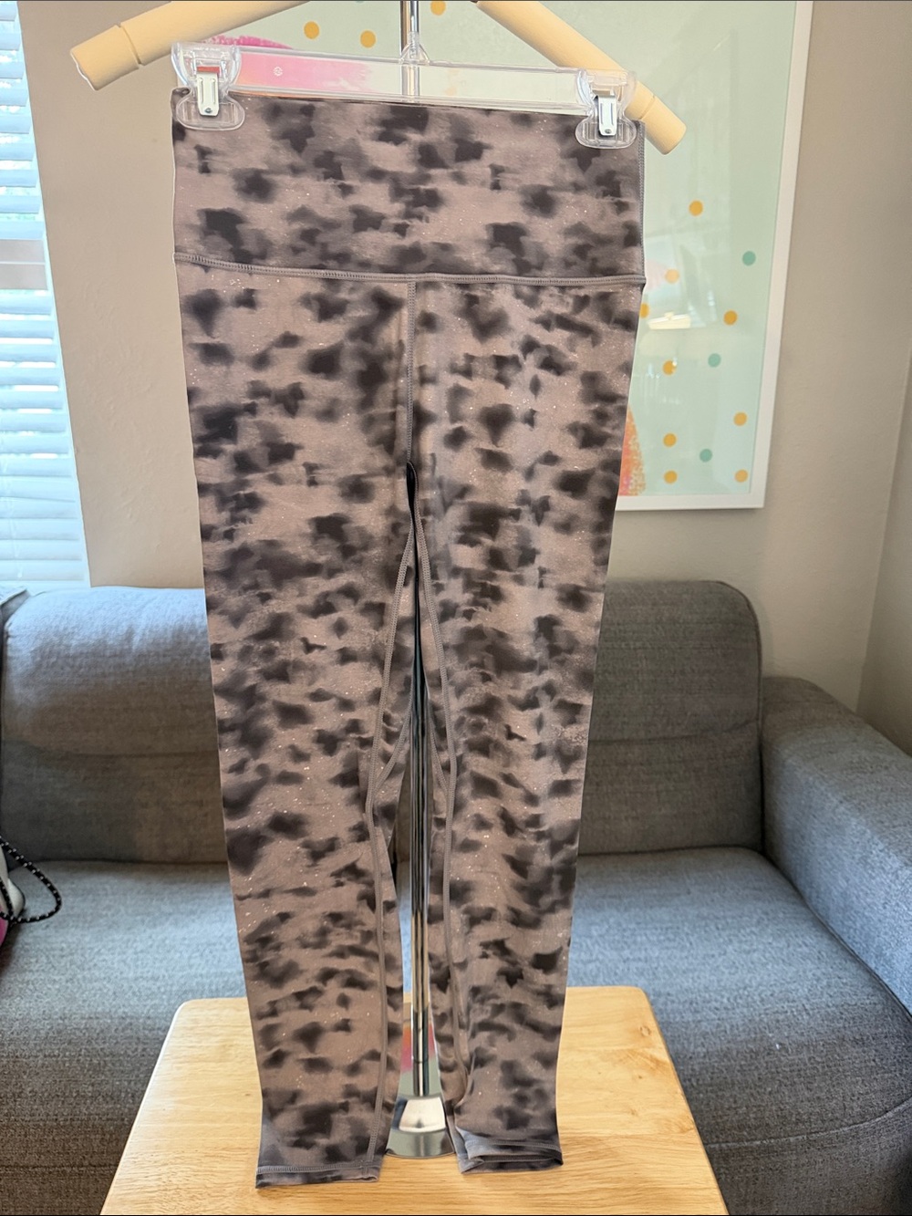 Varley Women's Tie-Dye Gray & Black High-Waist Leggings